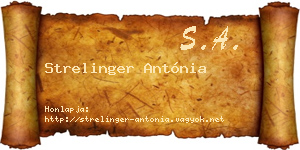 Strelinger Antónia névjegykártya